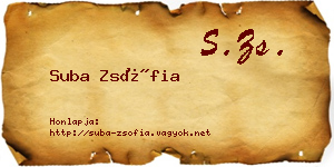 Suba Zsófia névjegykártya